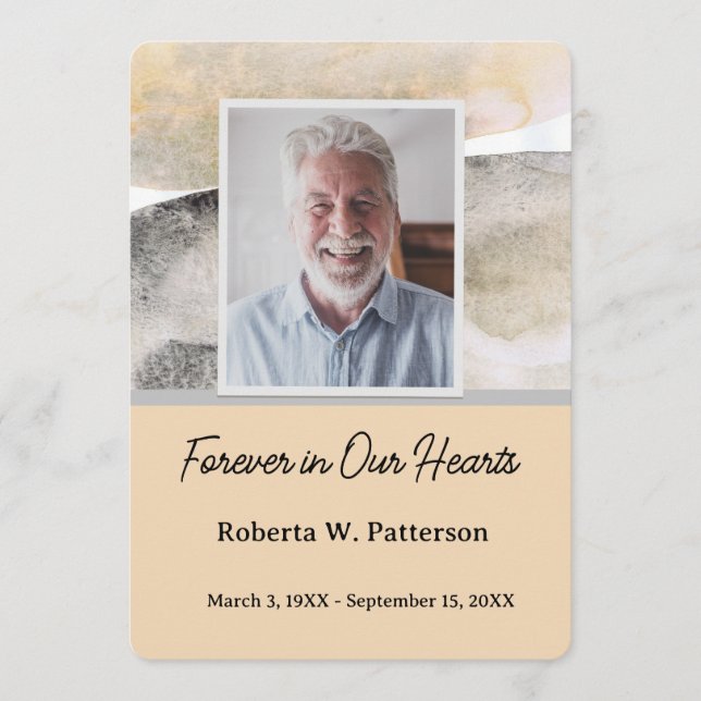 Forever in Our Hearts Photo Funeral Memorial Tack Kort (Framsida)