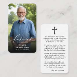 Forever in our Hearts Photo Prayer Card Visitkort
