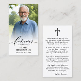 Forever in our Hearts Photo Prayer Card Visitkort