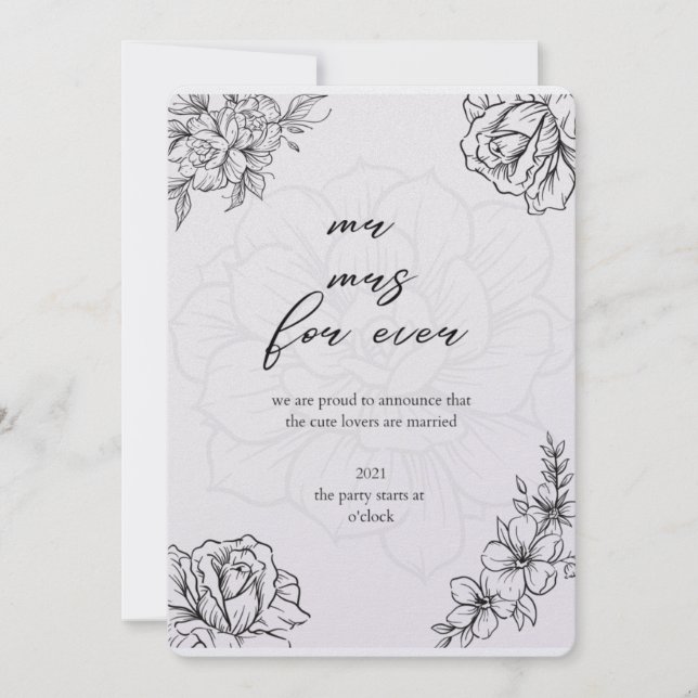 forever love bröllopsinbjudan inbjudningar (Framsida)