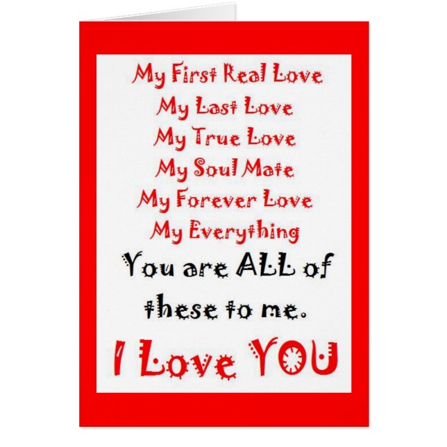 Forever love Dikt Hälsningskort (Framsidan)