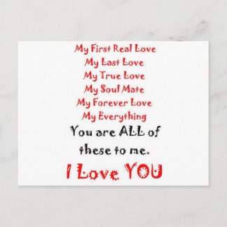 Forever love Dikt Vykort