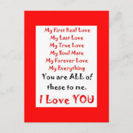 Forever love Dikt Vykort