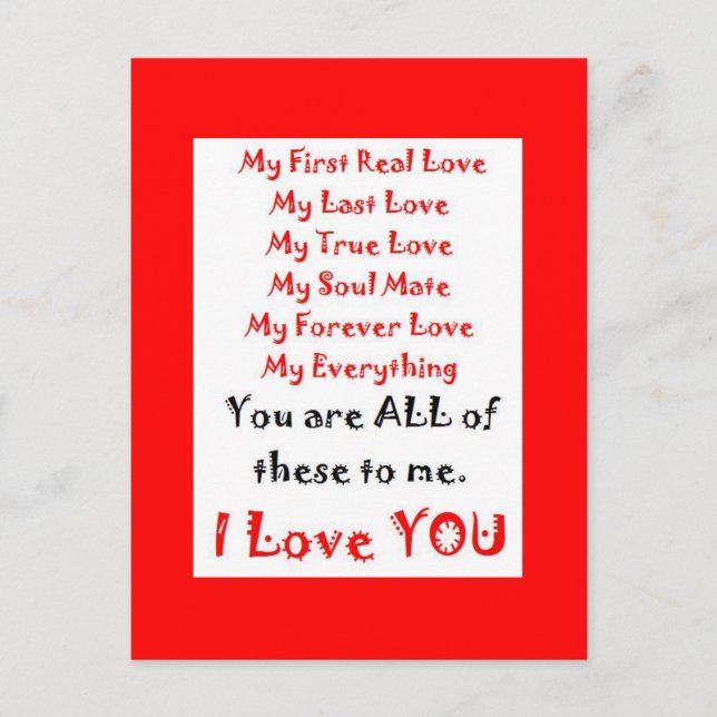 Forever love Dikt Vykort (Framsida)