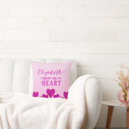 Forever love Heart Rosa Mörk Red Lila Couple's Kudde