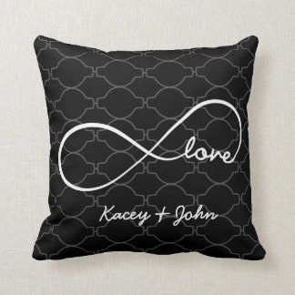 Forever love med ljust - grå quaterfoilbakgrund kudde