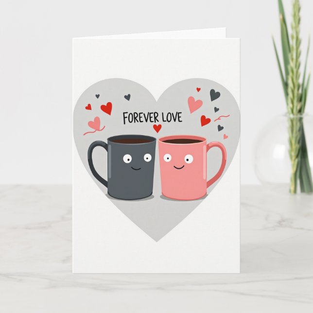 Forever Love Mugs Card Kort (Framsida)