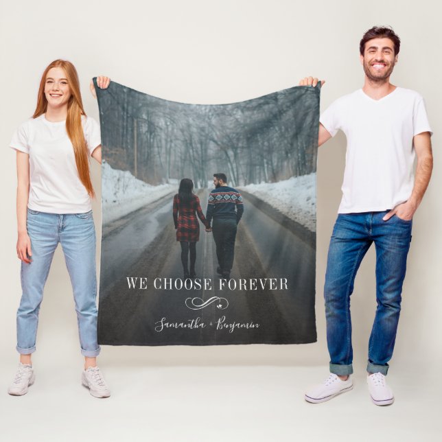 Forever love par fotoskript fleecefilt (På plats)