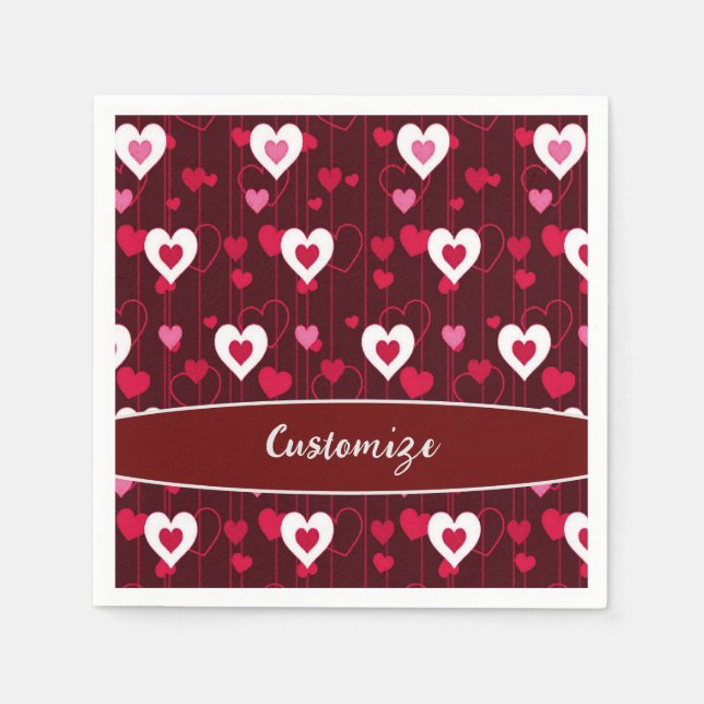 Forever love Red Hearts Pappersservett (Framsidan)