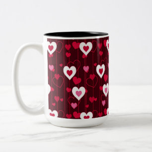 Forever love Red Hearts Två-Tonad Mugg