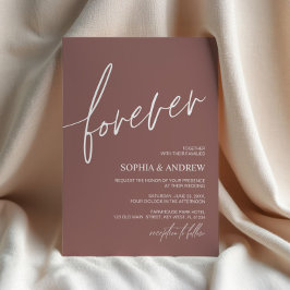 Forever Love Terracotta Minimalist Wedding Inbjudningar
