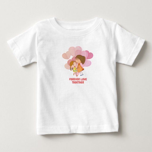 Forever love tillsammans - Baby T-Shirt Design (Framsida)
