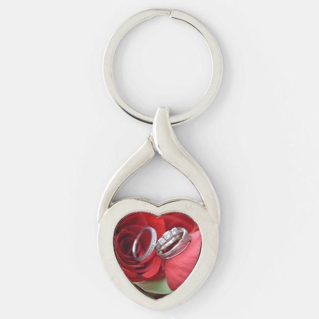 Forever love twisted heart silverfärgad nyckelring (Framsidan)