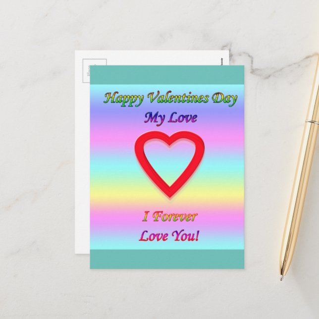 Forever love Valentines day Helg Vykort (Fram/Back In Situ)