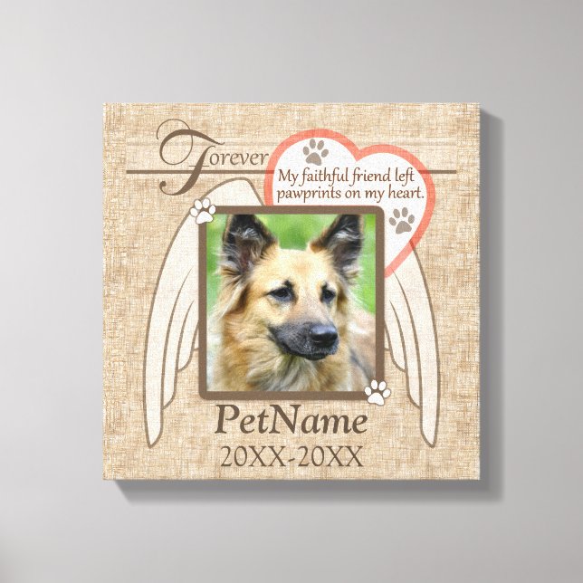 Forever Loved Angel Vingar Pet Sympathy Anpassning Canvastryck (Framsida)