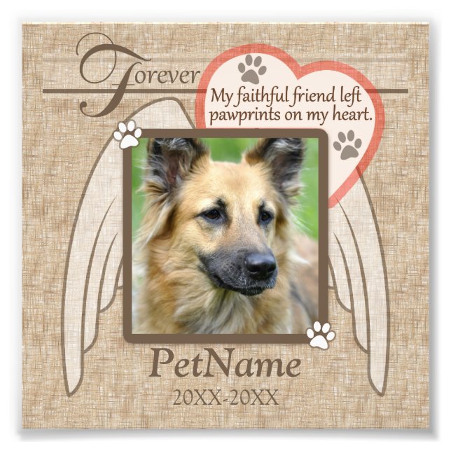 Forever Loved Angel Vingar Pet Sympathy Anpassning Fototryck (Framsidan)