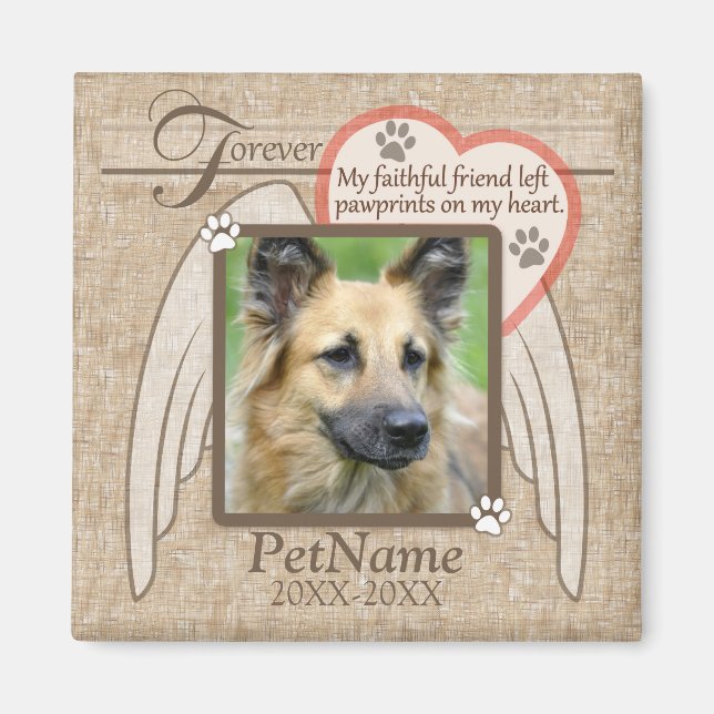Forever Loved Angel Vingar Pet Sympathy Anpassning Magnet (Framsidan)