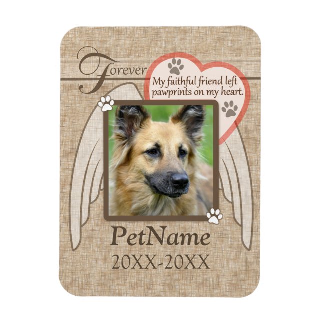 Forever Loved Angel Vingar Pet Sympathy Anpassning Magnet (Vertikal)