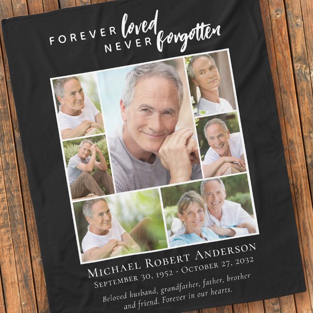 Forever Loved Funeral Memorial Photo Fleecefilt (Skapare uppladdad)