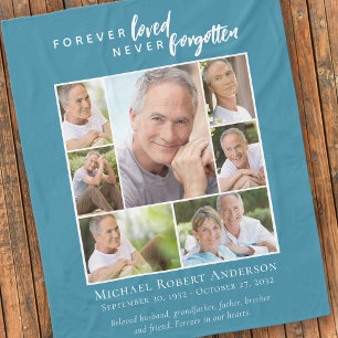 Forever Loved Funeral Memorial Photo Fleecefilt