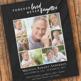 Forever Loved Funeral Memorial Photo Fleecefilt