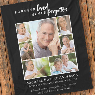Forever Loved Funeral Memorial Photo Fleecefilt