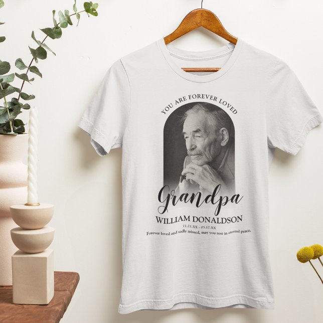 Forever Loved Grandpa | Foto Memorial T-Shirt (Skapare uppladdad)