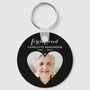 "Forever Loved" Hjärtfoto Memorial Tribute Nyckelring