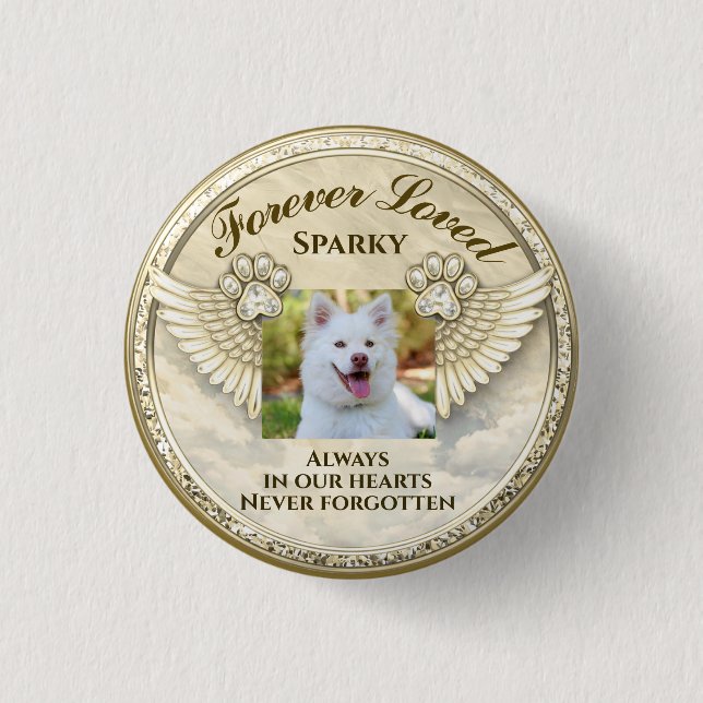 Forever Loved Paw Wings Design Knapp (Framsida)
