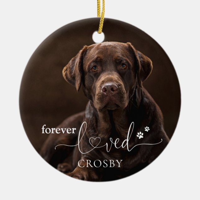 Forever Loved Pet Loss Keepsaké Julgransprydnad Keramik (Framsidan)