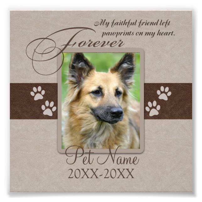 Forever Loved Pet Sympathy Anpassningsbar Fototryck (Framsidan)