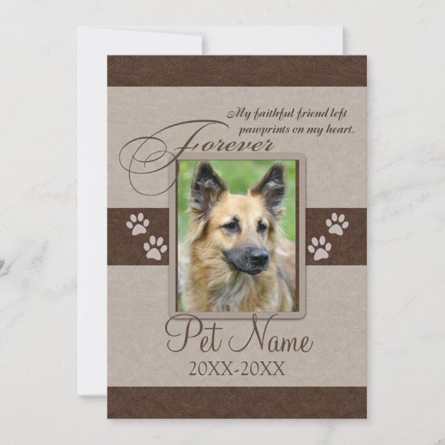 Forever Loved Pet Sympathy Kort (Framsida)