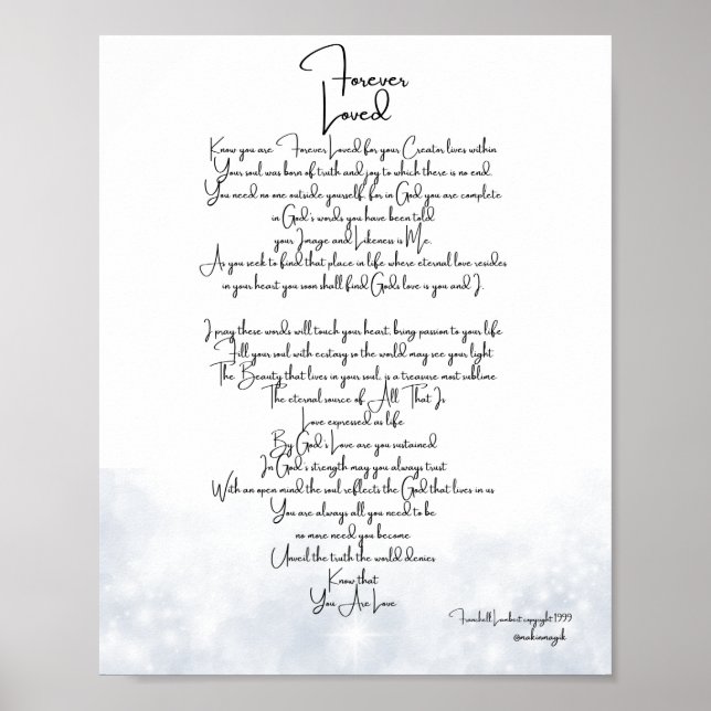 Forever Loved Platinum Poster (Framsidan)