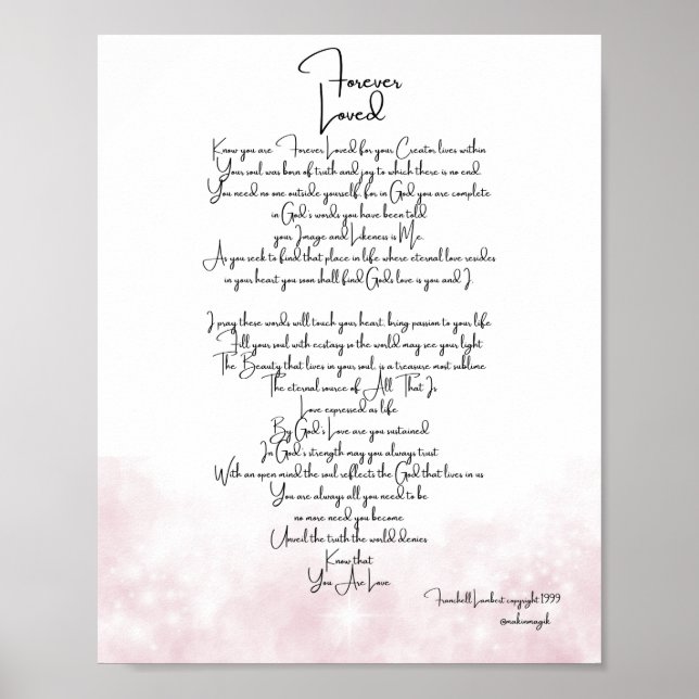 Forever Loved Soft Rosa Poster (Framsidan)