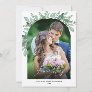 Forever Merry Greenery Photo Arch jul Julkort