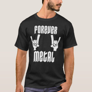 Forever Metal Heavy Metal Djävulshorn Handgest T Shirt