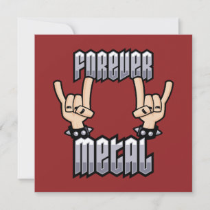 Forever Metall Heavy Metall Djävulen Horns Hand Si Julkort