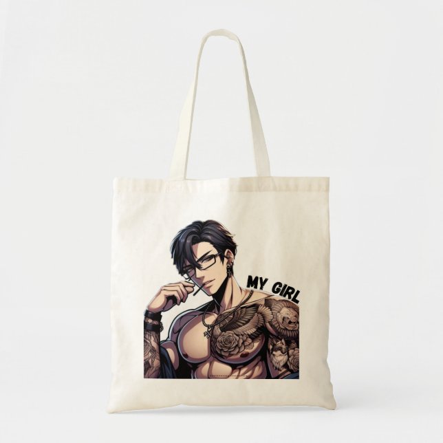 Forever Mine - Hett Anime Tattooed Man Tote Bag Tygkasse (Framsidan)