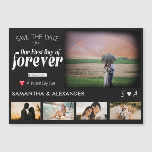 Forever Movie Poster 5 Photo Bröllop spara datum Magnetisk Inbjudningskort