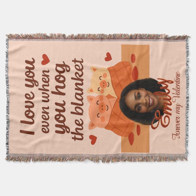 'Forever my Valentine' Kastmadrass Filt (Framsidan)
