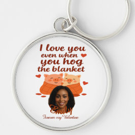 'Forever my Valentine' Personalized Keychain Rund Silverfärgad Nyckelring