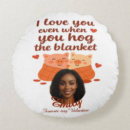 'Forever my Valentine' Personalized Round Pillow Rund Kudde