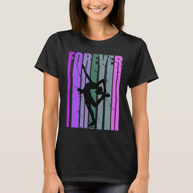 Forever Retro Ice Skating Pretty Player Team Coach T Shirt (Framsida)