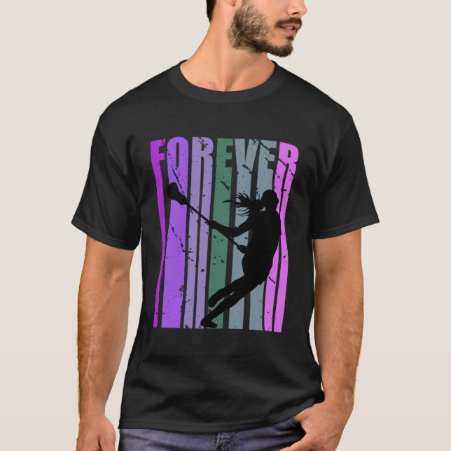 Forever Retro Lacrosse Söt Player Team Coach Co T Shirt (Framsida)