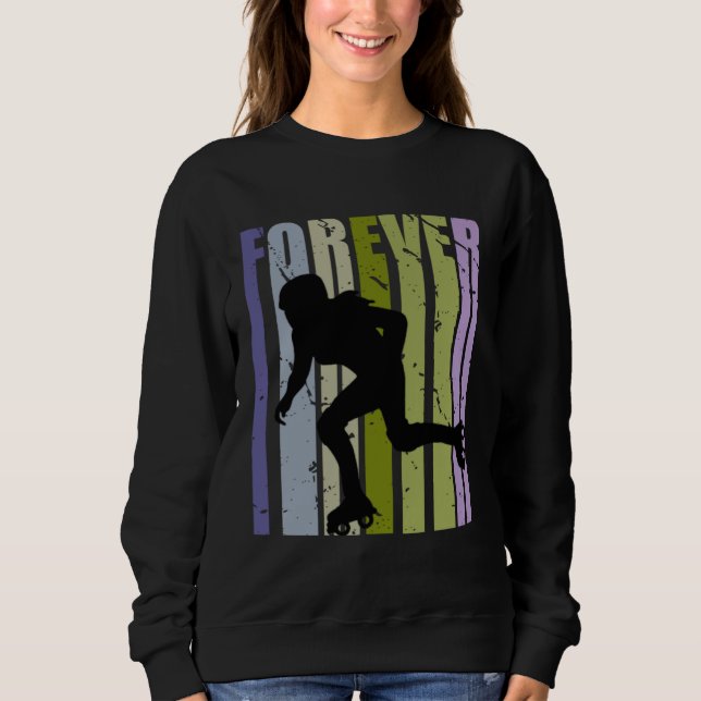 Forever Retro Roller Skating Motivational Inspirin T Shirt (Framsida)
