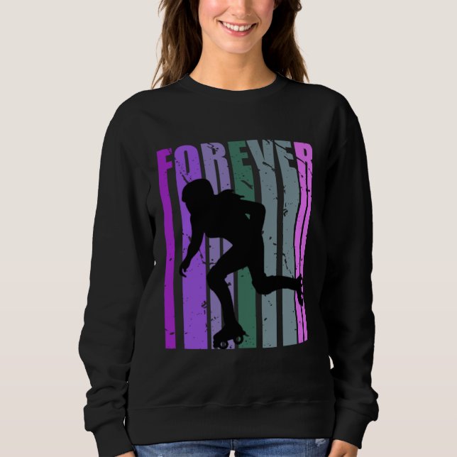 Forever Retro Roller Skating Pretty Roller Girls C T Shirt (Framsida)