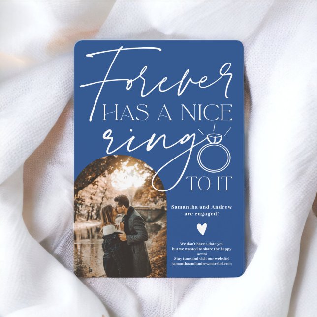 Forever ring fotoarks blå förlovning meddelande (Forever ring photo arch blue engagement announcement)