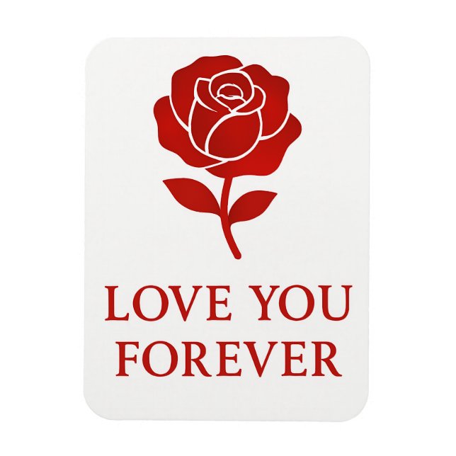 Forever Rose Emblem Creating Tender Valentine  Magnet (Vertikal)