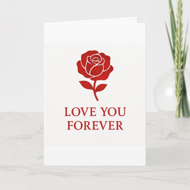 Forever Rose Message Expressing Romantic Wishes Kort (Framsida)