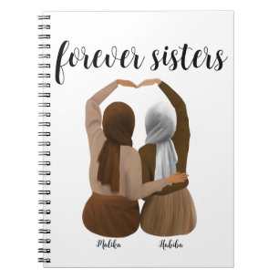 Forever Sisters Personlig Hijabi Gift Anteckningsbok